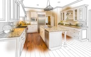 Kitchen Design Drawing and Photo Combination
